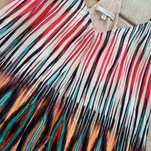 Lavender Brown Rainbow Pattern Halter Tank Dress M